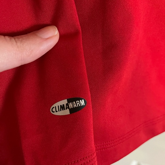 Adidas Red Quarter Zip Climawarm Long Sleeve - Picture 6 of 7